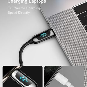 Baseus Digital Display Fast Charging Data Cable Type C To Type C 100W 2m Black